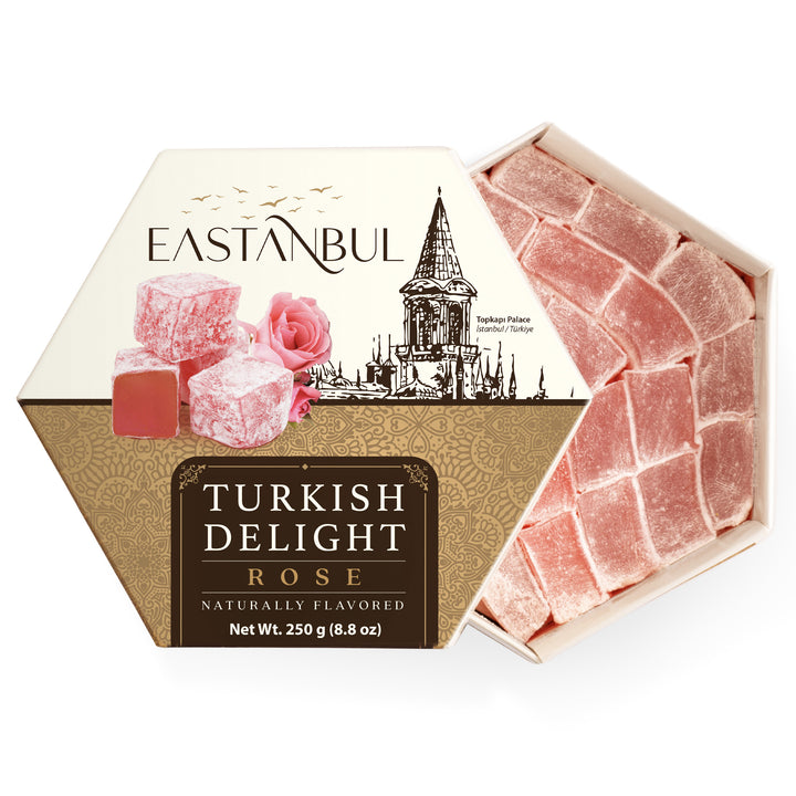 Eastanbul Turkish Delight, Turkish Delights Candy with Rose Flavor, 8.8oz