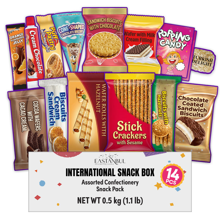 Eastanbul International Snack Box, Foreign Snack Box, Food Gifts,14 Pieces