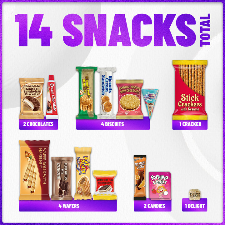 Eastanbul International Snack Box, Foreign Snack Box, Food Gifts,14 Pieces