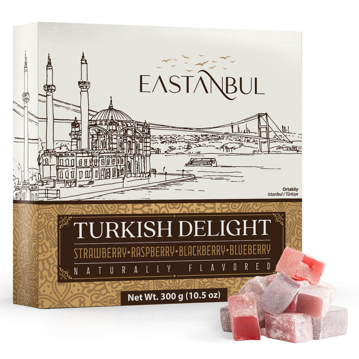 Eastanbul Turkish Delight, Turkish Delights Candy Assorted Flavor, 10.5oz