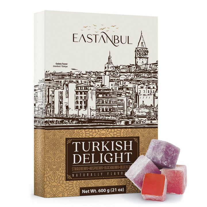 Eastanbul Turkish Delight, Turkish Delights Candy Assorted Flavor, 21.2oz