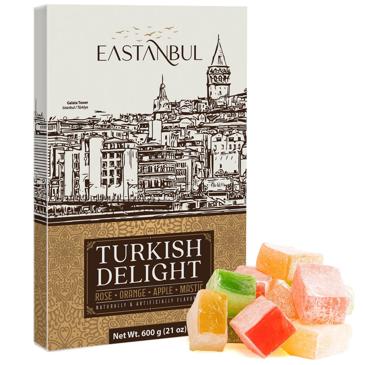 Eastanbul Turkish Delight, Turkish Delights Candy Assorted Flavor, 21.2oz