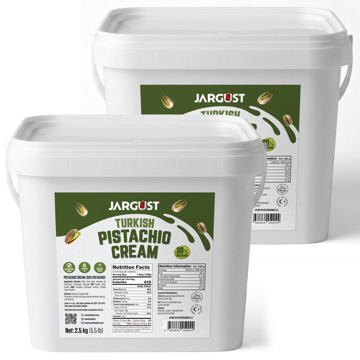 Bulk Pistachio Cream Spread, Real Antep Turkish 30% Pistachio,  Net 11 lb (5 kg), 2 Packs