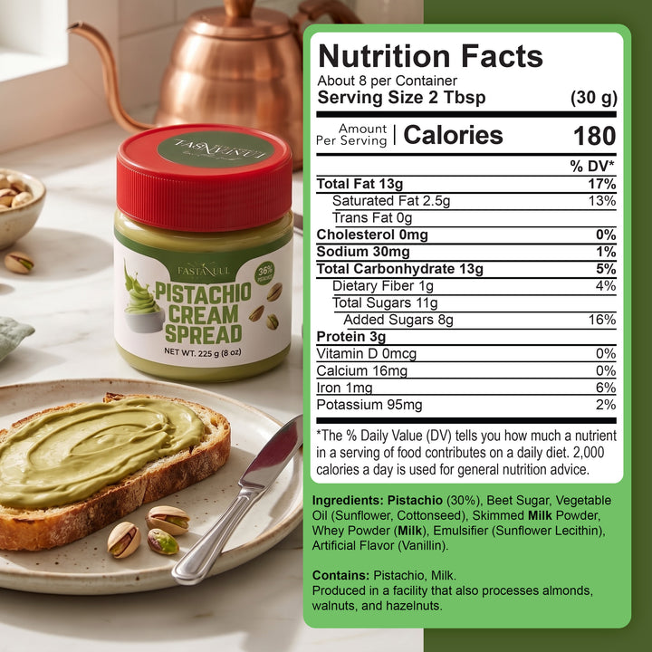 Eastanbul Pistachio Cream, Pistachio Butter, Spread in Breakfasts, 8oz