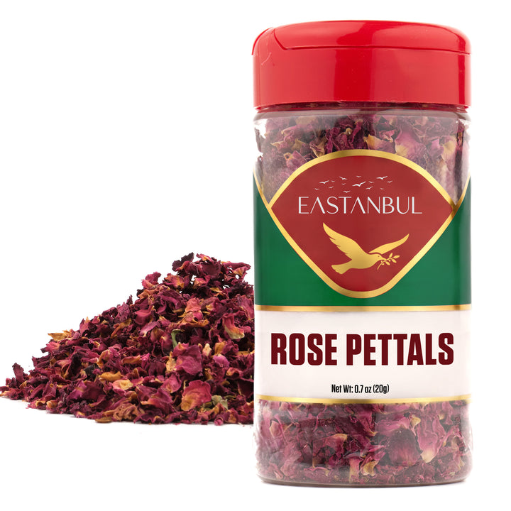 Eastanbul Dried Rose Petals, Edible Rose Petals, Natural, Vegan, 0.71oz