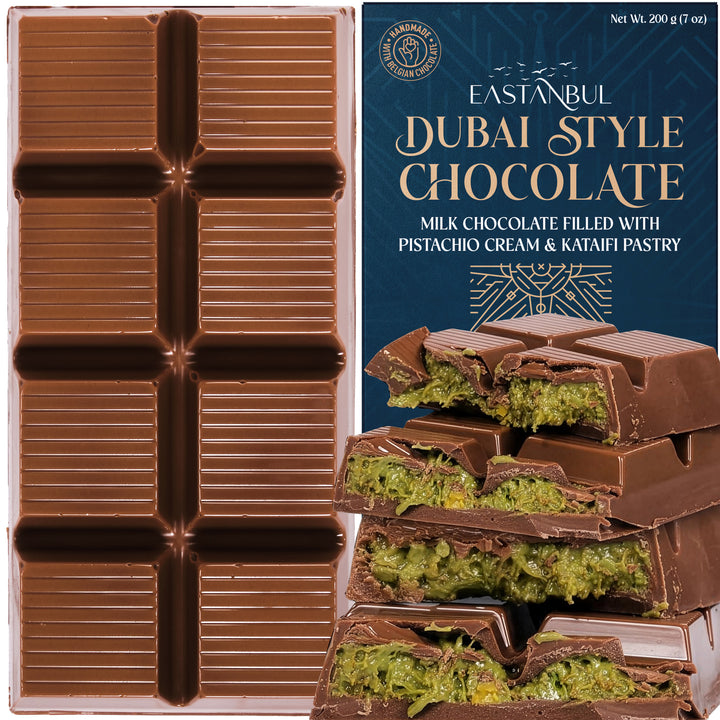 Eastanbul Dubai Chocolate Bar with Pistachio Cream and Kataifi, 7oz