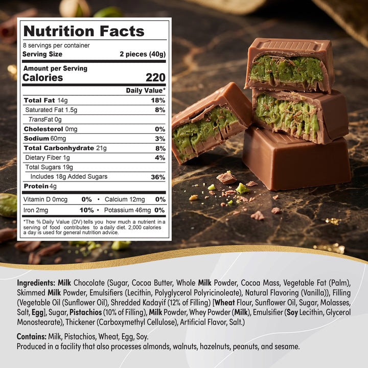 Eastanbul Dubai Chocolate Bar with Pistachio Cream and Kataifi, 11.3oz