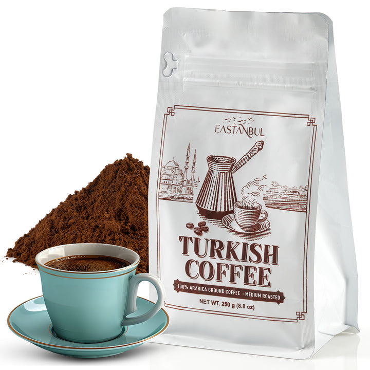 Eastanbul Turkish Coffee, 100% Arabica Medium Roast Ground Coffee, 8.8oz